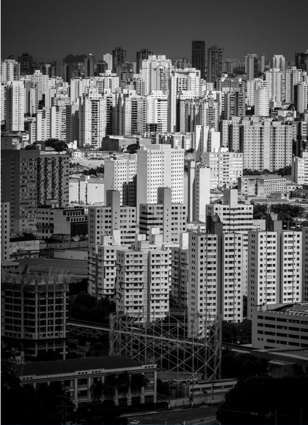 Vista de edifícios e condomínios